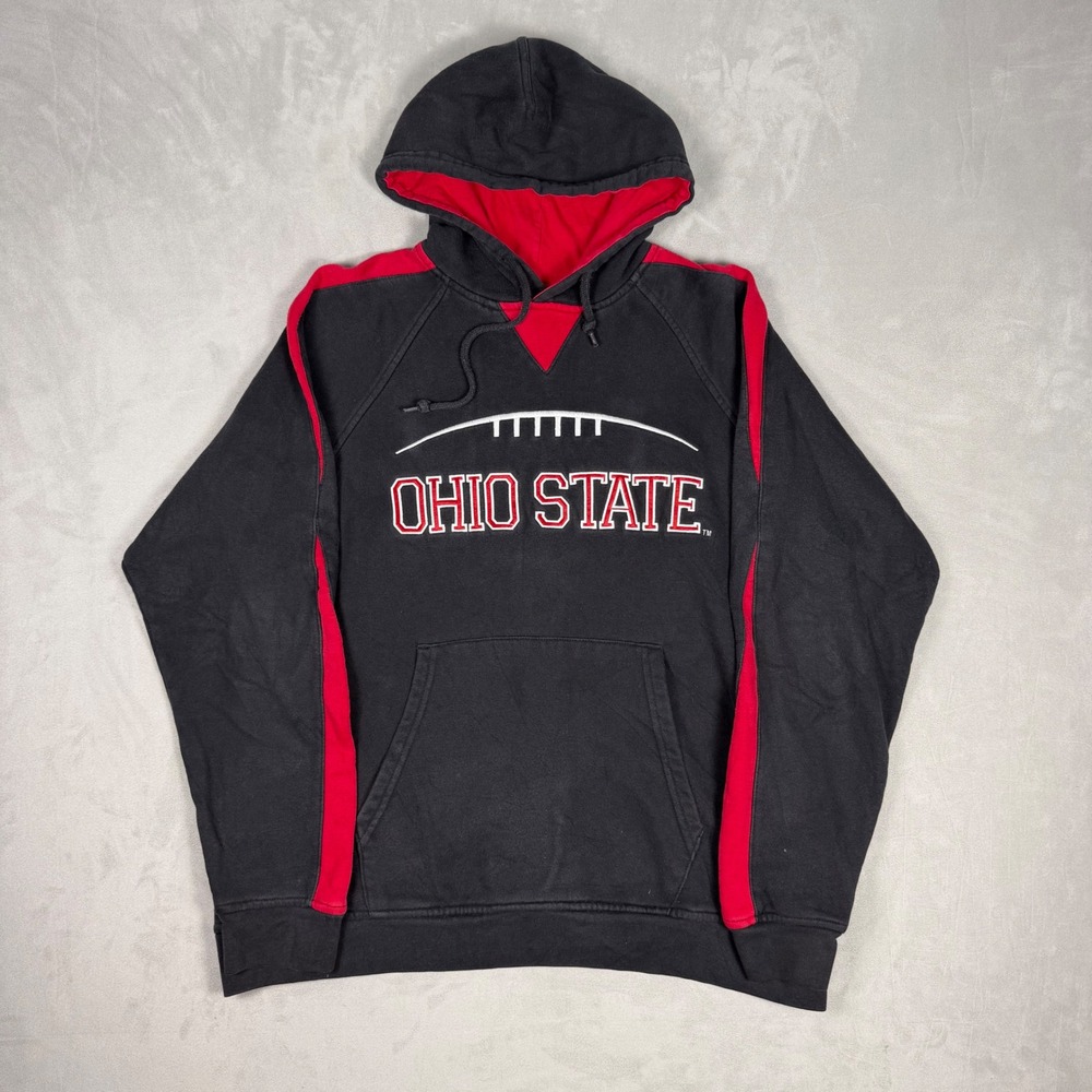 Y2K Mens Holloway Ohio State Buckeyes Colorblock Embroidered Hoodie Size M